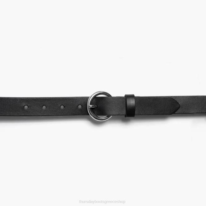 Thursday Boots κυκλική δερμάτινη ζώνη γυναίκες H20P465 αξεσουάρ μαύρος