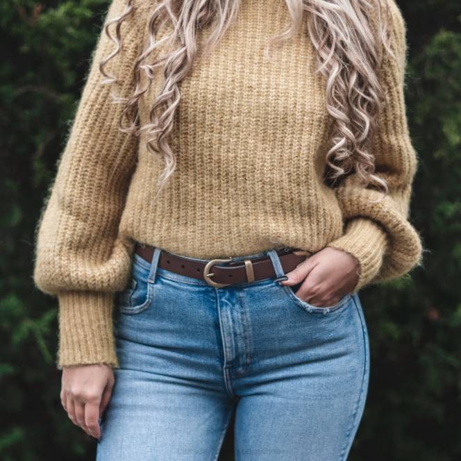 Thursday Boots δυτική δερμάτινη ζώνη γυναίκες H20P472 αξεσουάρ καφέ