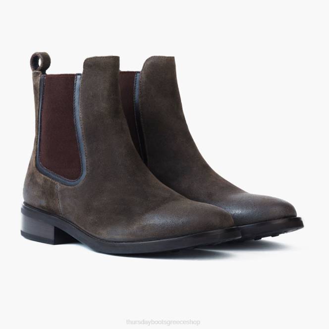 Thursday Boots δούκισσα γυναίκες H20P325 παπούτσια σουέτ σκούρου ελιάς