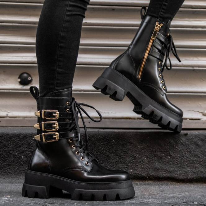 Thursday Boots δυναστεία γυναίκες H20P413 παπούτσια μαύρος χρυσός