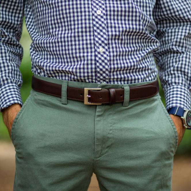 Thursday Boots κλασική δερμάτινη ζώνη άνδρες H20P164 αξεσουάρ καφέ