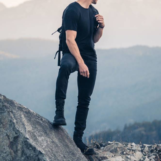 Thursday Boots εξερευνητής άνδρες H20P84 παπούτσια μαύρο ματ