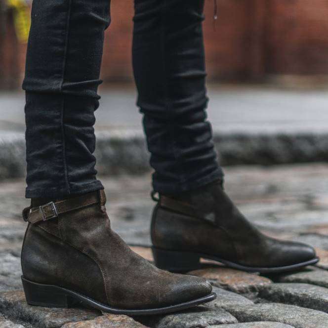 Thursday Boots κατεργάρης άνδρες H20P88 παπούτσια σουέτ σκούρου ελιάς