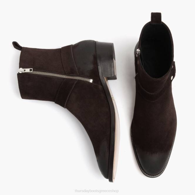 Thursday Boots ιπποσκευή άνδρες H20P91 παπούτσια σκούρο καφέ σουέτ