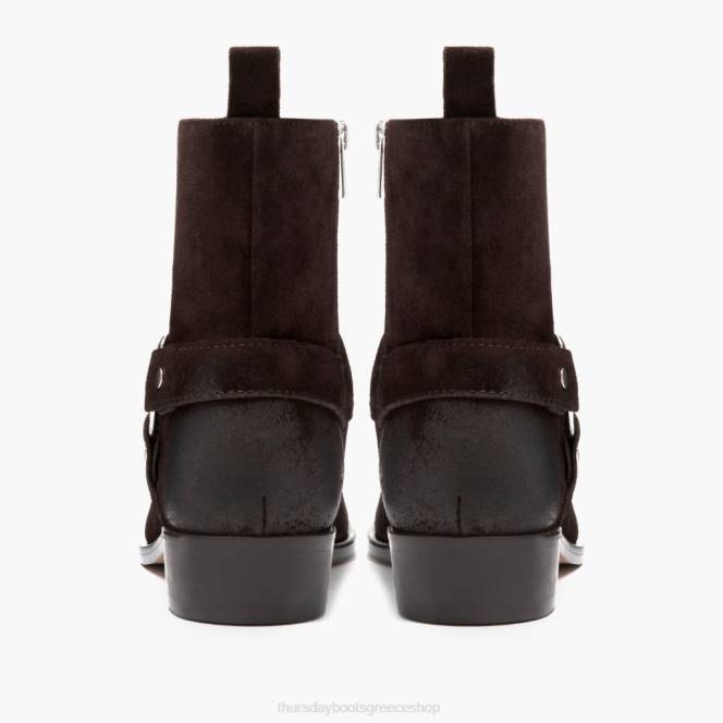 Thursday Boots ιπποσκευή άνδρες H20P91 παπούτσια σκούρο καφέ σουέτ
