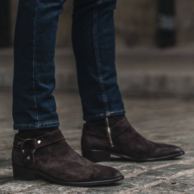 Thursday Boots ιπποσκευή άνδρες H20P91 παπούτσια σκούρο καφέ σουέτ